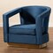 Baxton Studio Neville Modern Luxe and Glam Navy Blue Velvet Fabric Upholstered and Gold Finished Metal Armchair 190-11615-ZORO - alternate 3